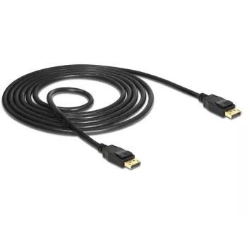 DeLOCK DisplayPort kabelis, DisplayPort (vīr.) uz DisplayPort (vīr.), 1,5m, 4K atbalsts, melns (85508)