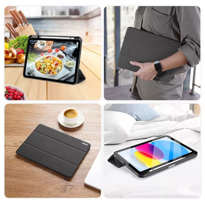 Dux Ducis DUX DUCIS DOMO salokāms vāciņš ar irbuļa glabāšanu iPad 10 (2022) melns