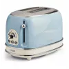Ariete 155 Design 2 Slots Toaster ar Sviestmaižu Turētājiem, 6 Grauzdēšanas Līmeņi, 810 W, Nerūsējošā Tērauda Korpuss, Noņemama Drupaču Paplāte, Pasteļzils