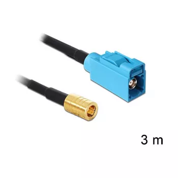 Koaksiālais kabelis DeLOCK 88652 RG-174 3 m SMB FAKRA Z Melns