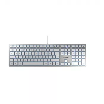 Tastatūra CHERRY KC 6000 SLIM universāla USB QWERTZ vācu sudraba