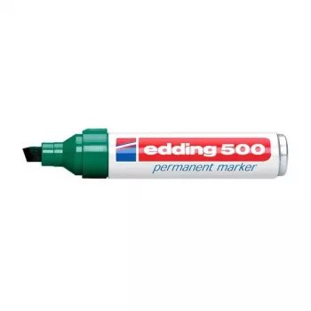 Permanentais marķieris Edding 500 ar slīpo galu Zaļš, 10 gab.