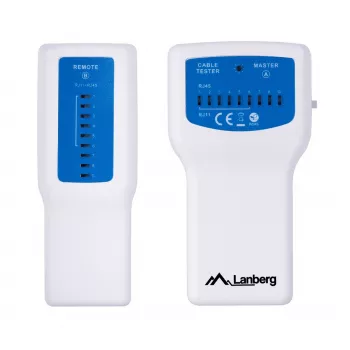 PoE tīkla kabeļu testeris LANBERG NT-0402 ar RJ-45/RJ-11 atbalstu, LED indikatoriem
