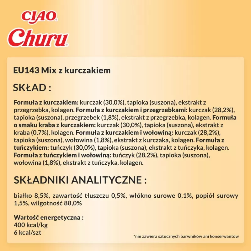 Kaķu gardumi INABA Churu Variety Box — vistas pastas kārumi, 40 × 14 g, bezgraudu, bez lipekļa un sojas