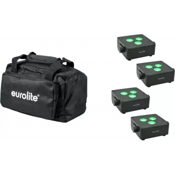 Plakanā gaismas komplekts EUROLITE AKKU IP 3 — 4× bateriju darbināmi plakanie LED paneļi