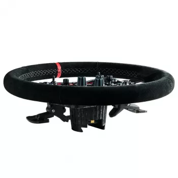 Asetek SimSports Lenkradkranz, dished, 340 mm - melns, zamšāda