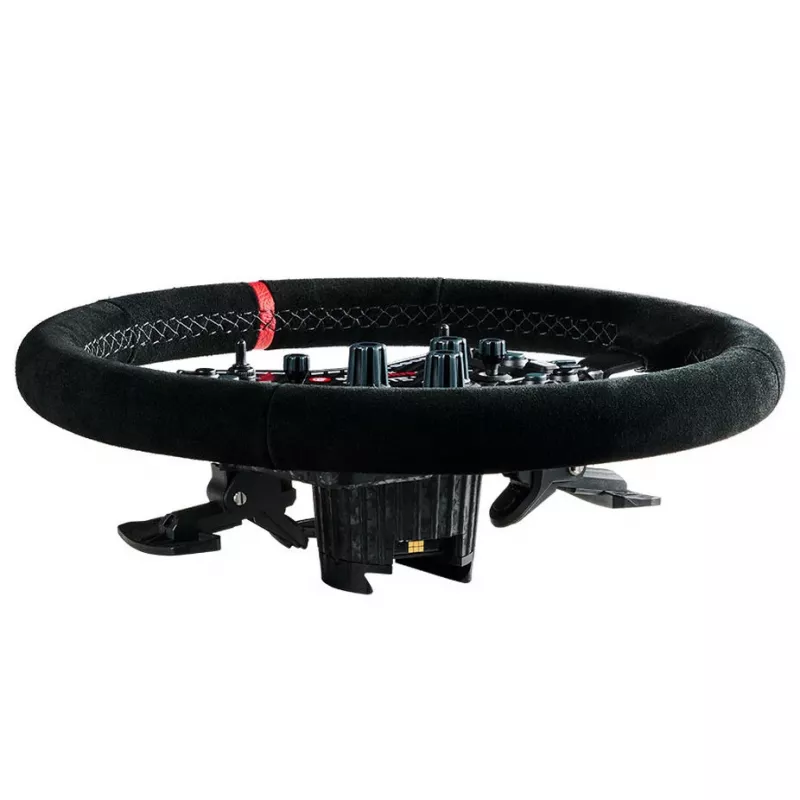 Asetek SimSports Lenkradkranz, dished, 340 mm - melns, zamšāda