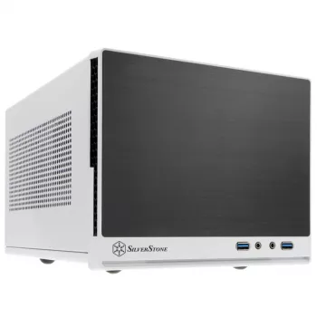 SilverStone SUGO SG13 - Galddators - Mini-DTX - bez barošanas bloka (AT / PS/2) - Melns, Balts - USB/Audio (SST-SG13WB-Q)