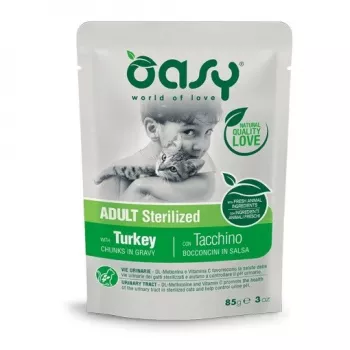 Oasy Chunks in gravy Adult Sterilized Turkey 85gr