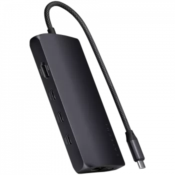 Satechi USB-C Multiport Adapter ST-P8KED — 6 portu, atbalsta 8K izšķirtspēju