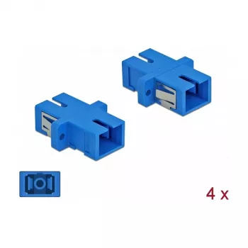 Šķiedru optikas adapteris SC sieva-SC sieva, DELOCK 85990, zils, 4 iepakojumā