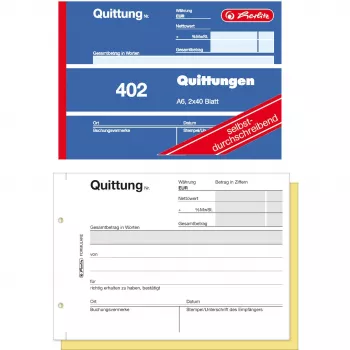 Biznesa veidlapa Herlitz 886622, A6, balta, 80 loksnes