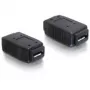 Adapter USB micro-A+B sievišķais uz USB micro-A+B sievišķais DeLOCK 65034 Melns