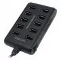 Logilink UA0125 USB Hubs 10 porti USB 2.0 ar barošanas adapteri 3.5A