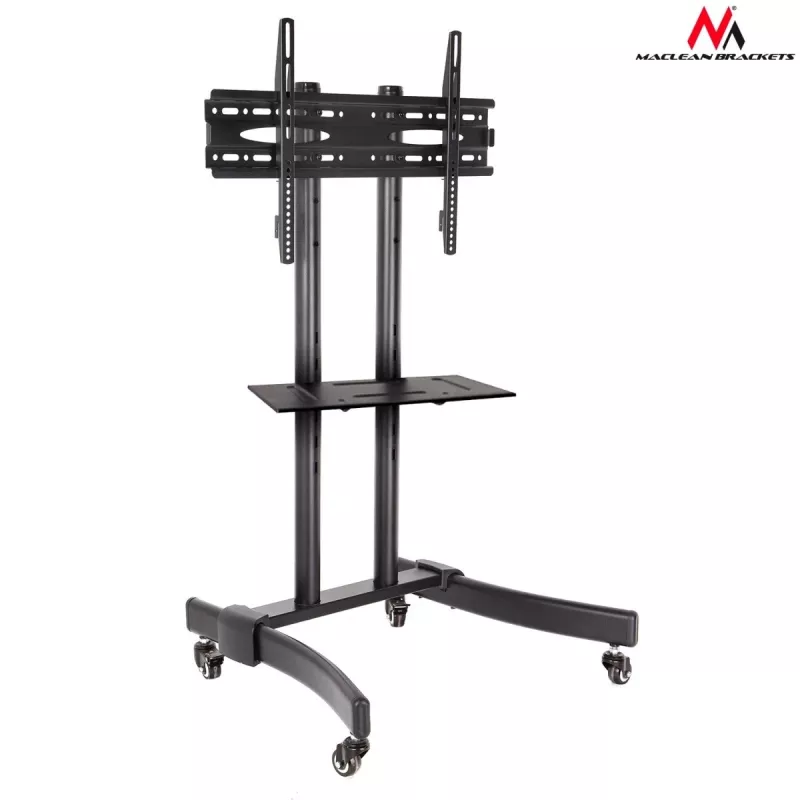 Maclean MC-739 profesionāls TV statīvs uz riteņiem, 32-65 collas (165,1 cm), līdz 40 kg, VESA līdz 400x600, melns