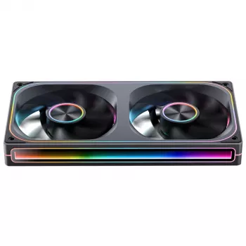 Jonsbo ZA-240 Infinity Mirror 240mm Melns - Divi 120mm ARGB PWM Ventilatori