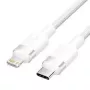 Lightning kabelis Vention LALWF — 1 m, Lightning uz USB-C, balts