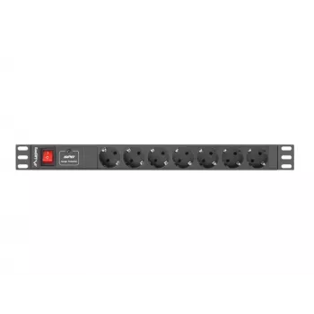 Lanberg PDU-07F-0200-IEC-BK Strāvas sadalītājs 19 inch 1U 10A 2m 7x Schuko ligzdas