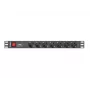 Lanberg PDU-07F-0200-IEC-BK Strāvas sadalītājs 19 inch 1U 10A 2m 7x Schuko ligzdas