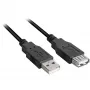 USB 2.0 pagarinātāja kabelis, USB-A spraudnis > USB-A ligzda (melns, 3,0 m, dubultekrāns)