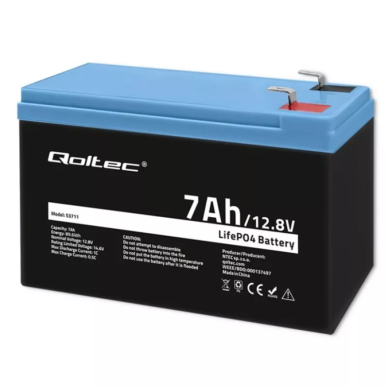 LiFePO4 akumulators 12.8V 7Ah, 89.6Wh, ar BMS
