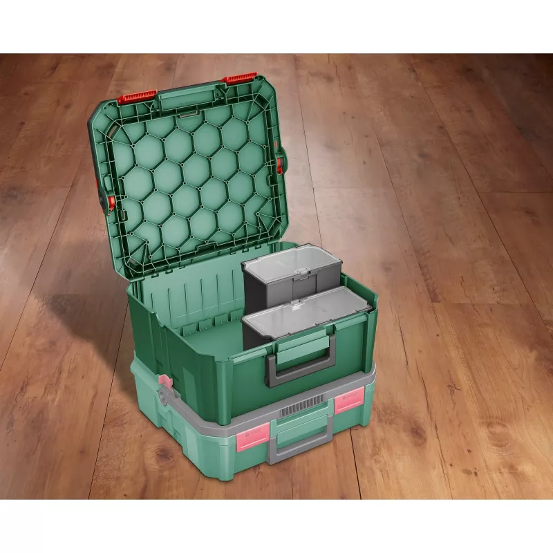 Uzglabāšanas kaste Bosch SystemBox taisnstūra polipropilēns 176×105×133 mm Melna/Pelēka
