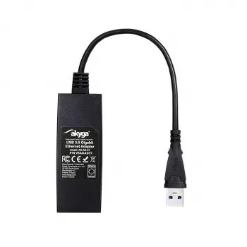 Akyga AK-AD-31 USB 3.0 – Gigabit Ethernet tīkla adapteris, RJ45, 15 cm kabelis, melns