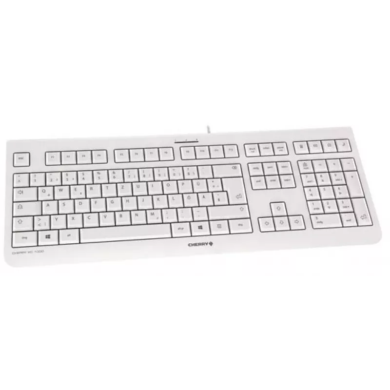 CHERRY KC 1000 klaviatūra mājai USB Šveices pelēka