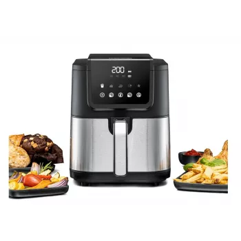 Gaisa fritieris Rommelsbacher FRH 1500 — 5 L, 1500 W, nerūsējošais tērauds/melns