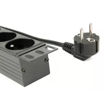 EnerGenie EG-PDU-014-F Rack Strāvas Sadales Bloks (8 FR kontaktligzdas, 1U, 16A, Schuko spraudnis, 3m, melns)