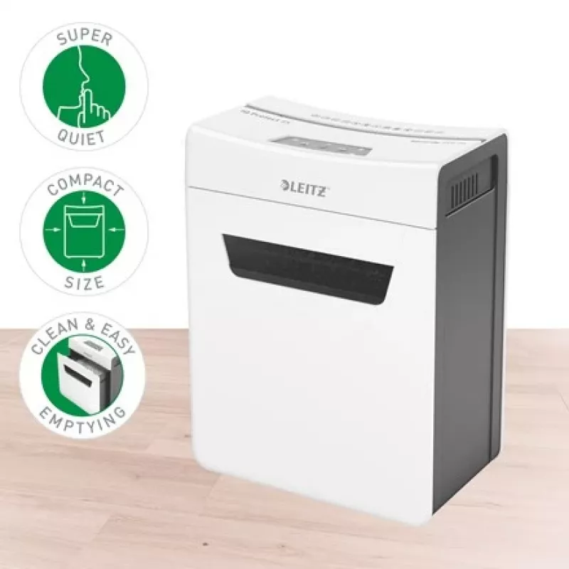 Papīra smalcinātājs Leitz IQ Protect Premium 8X P4, 4 x 40 mm, 14 L, 125 loksnes, 55 dB, Touch, 8 loksnes