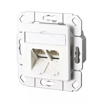Metz Connect Metz Connect 130C381102-I E-DAT C6A 2-portu iekšējā rozete, tīri balta