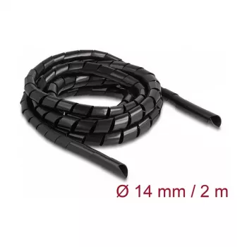 DeLOCK Spirālšļūtene elastīga 2 m x 14 mm melna polietilēna