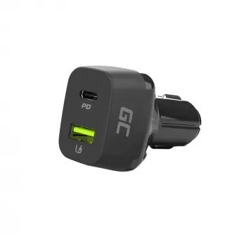 Auto lādētājs Green Cell CAD33, 42W, USB-C PD + USB-A QC3.0, 12/24V ieeja, 5–12V izeja