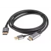 Lanberg CA-HDDP-20CU-0018-BK video kabeļa adapteris 1.8 m DisplayPort HDMI + USB melns, sudrabs