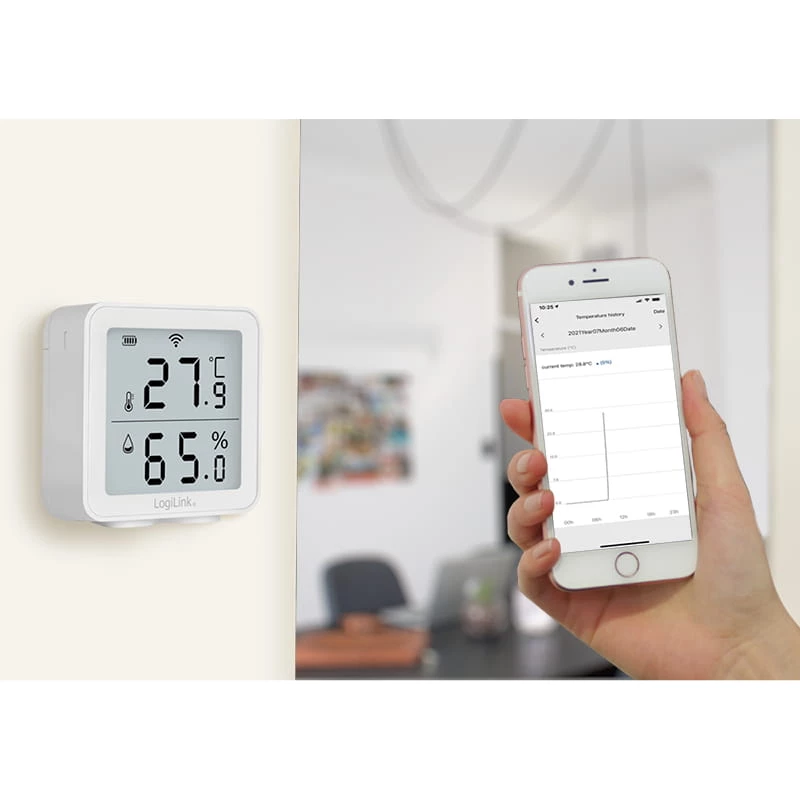 LogiLink SC0116 Higrometra Psihrometra Iekštelpu Elektroniskais Balts Digitāls