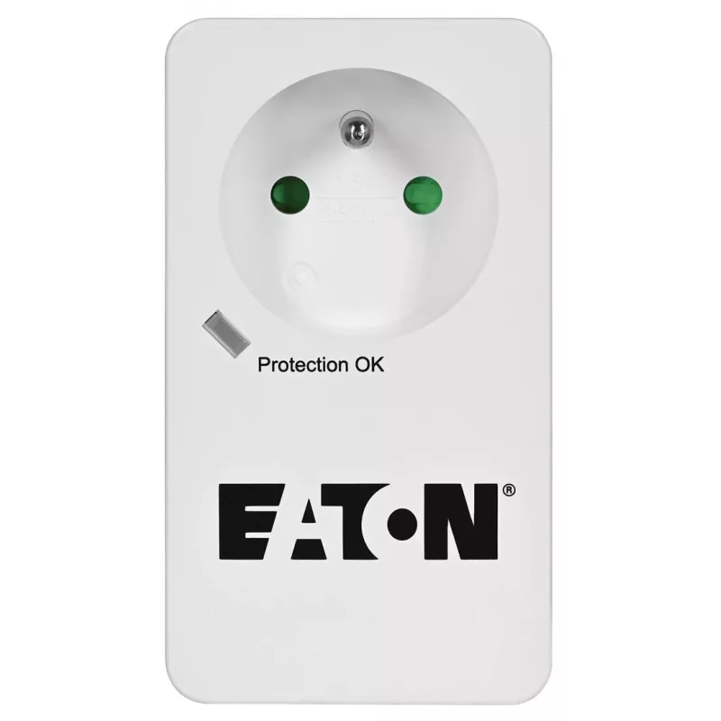 Aizsardzības kārba pret pārspriegumu Eaton Protection Box 1 FR — 1 kontaktligzda Type E, 220–250 V, 16 A, 4000 W, melna, kompakta