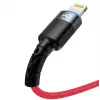 USB–Lightning datu kabelis Tellur, 3A, 1.2 m, LED indikators, sarkans