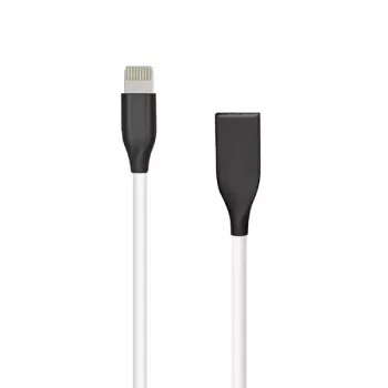 Silicone USB-Lightning kabelis, 1m (Balts)