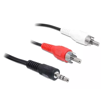 Audio kabelis DeLOCK 84000 1,5m 2xRCA 3,5mm Melns