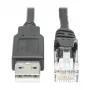 EATON TRIPPLITE USB-A uz RJ45 Rollover Console Kabelis M/M - Cisco saderīgs 250 Kbps 6ft. 1,83m Melns (U009-006-RJ45-X)