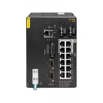 HPE Aruba 4100i - pārvaldāms industriālais slēdzis - 8x Gigabit PoE+ (30W) + 4x Gigabit PoE++ (60W) + 2x SFP+ 10G, DIN sliede