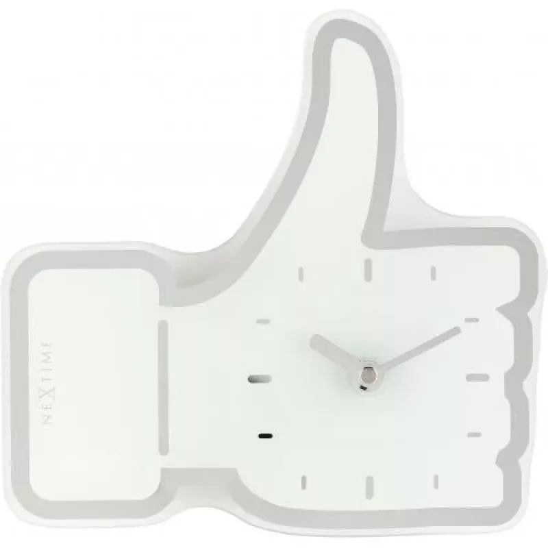 NeXtime klok 5185wi Mini Thumbs Up, 20.5x21 cm, sienas, balts/sudrabs