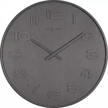 NeXtime klok 3095gs Wood Wood Big, Ø52.8 cm, sienas, pelēks