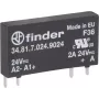 Finder cietvielu PCB relejs, sērija 34, 34.81.7.024.9024, slodzes strāva 2 A, komutācijas spriegums 24 V līdzstrāva