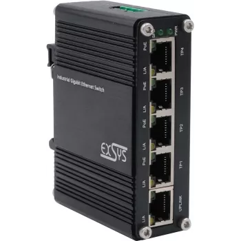 Ethernet PoE slēdzis Exsys EX-62020POE — Mini 5 porti 5×10/100/1000Tx