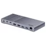 Docking stacija Unitek USB4 40Gb/s 14-in-1 — USB-C, 3× USB 10Gbps, 2× USB 5Gbps, 2× HDMI, RJ45, PD ar 120W barošanas adapteri