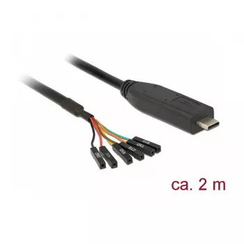 DeLOCK 63946 USB 2.0 Type-C uz LVTTL seriālais kabelis, 2m, melns