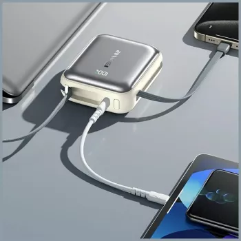 Portatīvais barošanas bloks Awei C03 20000mAh ar 45W izvadi un integrētu USB-A/USB-C kabeli