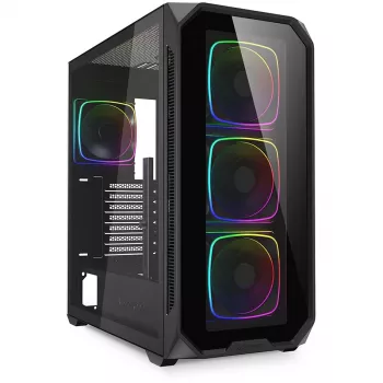 PC korpuss Sharkoon AK5G RGB Midi Tower Melns